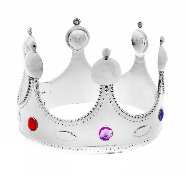 Корона для короля цвет серебро с камнями 56см - интернет-магазин карнавальных костюмов ВМАСКАХ.РФ