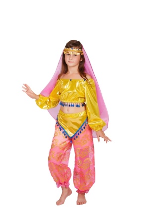 Карнавальный костюм детский Восточная красавица 2 желтый - интернет-магазин карнавальных костюмов ВМАСКАХ.РФ