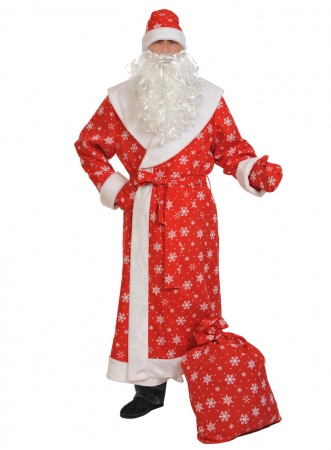 Дед Мороз ткань-плюш красный - интернет-магазин карнавальных костюмов ВМАСКАХ.РФ