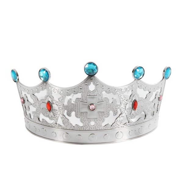 Корона с камнями Царевна, цвет серебряный - интернет-магазин карнавальных костюмов ВМАСКАХ.РФ