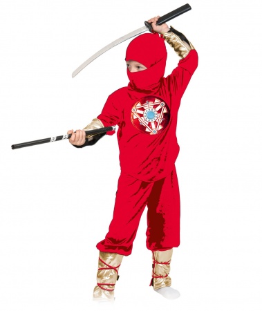 Ниндзя красный c мечом - интернет-магазин карнавальных костюмов ВМАСКАХ.РФ