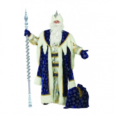 Карнавальный костюм Дед Мороз Королевский синий взрослый - интернет-магазин карнавальных костюмов ВМАСКАХ.РФ