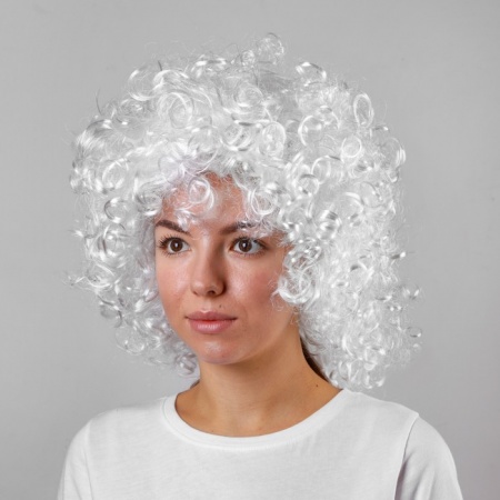 Карнавальный парик «Объём», цвет белый, 120 г - интернет-магазин карнавальных костюмов ВМАСКАХ.РФ