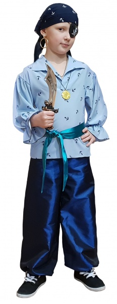 Карнавальный костюм детский Пират Джон синий - интернет-магазин карнавальных костюмов ВМАСКАХ.РФ