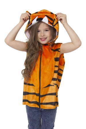 Карнавальный костюм Тигр (жилет с капюшоном) - интернет-магазин карнавальных костюмов ВМАСКАХ.РФ