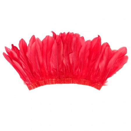 Карнавальный головной убор Индеец,  с перьями, цвет красный - интернет-магазин карнавальных костюмов ВМАСКАХ.РФ
