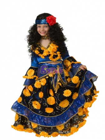 Карнавальный костюм Цыганка-гадалка синяя - интернет-магазин карнавальных костюмов ВМАСКАХ.РФ