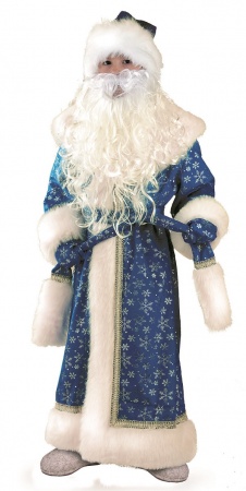 Карнавальный костюм Дед Мороз плюш синий - интернет-магазин карнавальных костюмов ВМАСКАХ.РФ