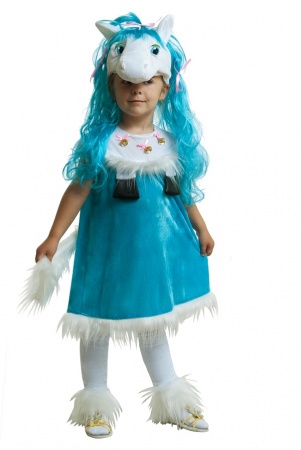 Карнакальный костюм детский Пони девочка голубая - интернет-магазин карнавальных костюмов ВМАСКАХ.РФ