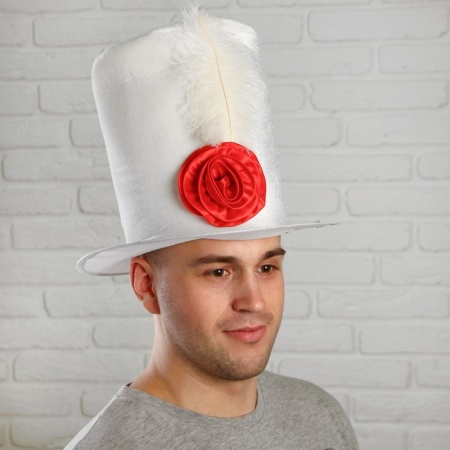 Карнавальная шляпа Загадка, цвет белый - интернет-магазин карнавальных костюмов ВМАСКАХ.РФ