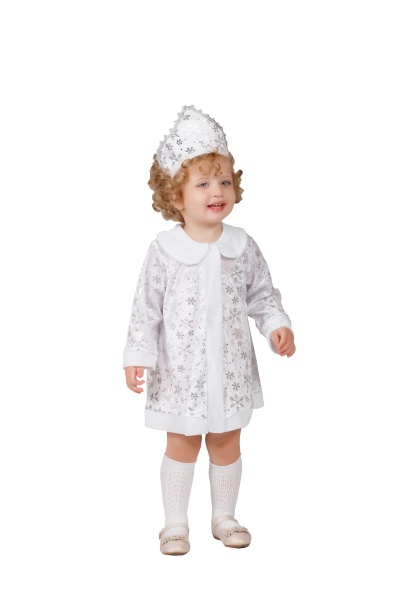 Карнавальный костюм детский Снегурочка-малышка белая - интернет-магазин карнавальных костюмов ВМАСКАХ.РФ