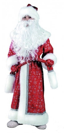 Карнавальный костюм Дед Мороз плюш красный - интернет-магазин карнавальных костюмов ВМАСКАХ.РФ