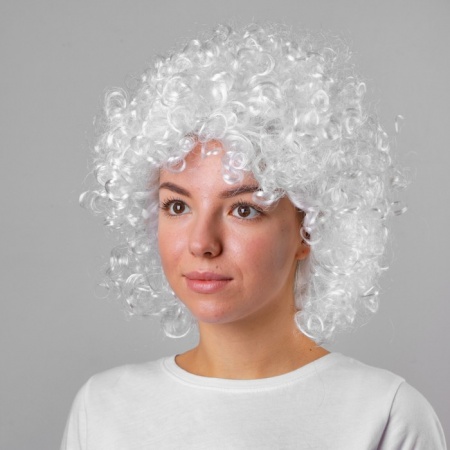 Карнавальный парик, объёмный, цвет белый - интернет-магазин карнавальных костюмов ВМАСКАХ.РФ