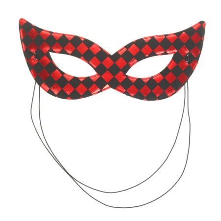 Карнавальная маска Загадка на резинке, цвет красный - интернет-магазин карнавальных костюмов ВМАСКАХ.РФ