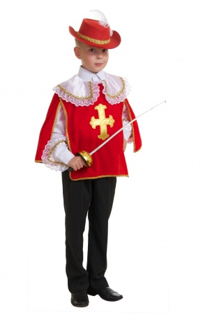 Карнавальный костюм детский Мушкетер-2 красный - интернет-магазин карнавальных костюмов ВМАСКАХ.РФ