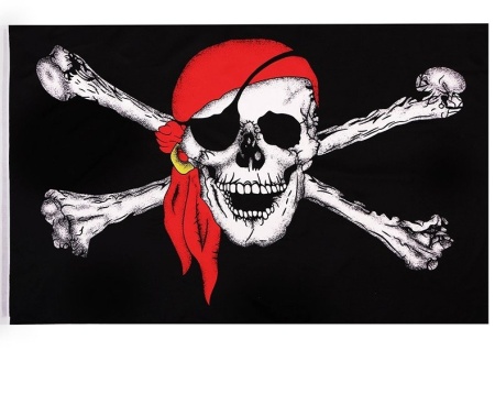 Флаг Пиратский 60х40см - интернет-магазин карнавальных костюмов ВМАСКАХ.РФ