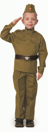 Карнавальный костюм Солдат (хлопок) хаки - интернет-магазин карнавальных костюмов ВМАСКАХ.РФ