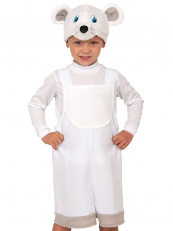 Мышонок белый ткань-плюш - интернет-магазин карнавальных костюмов ВМАСКАХ.РФ