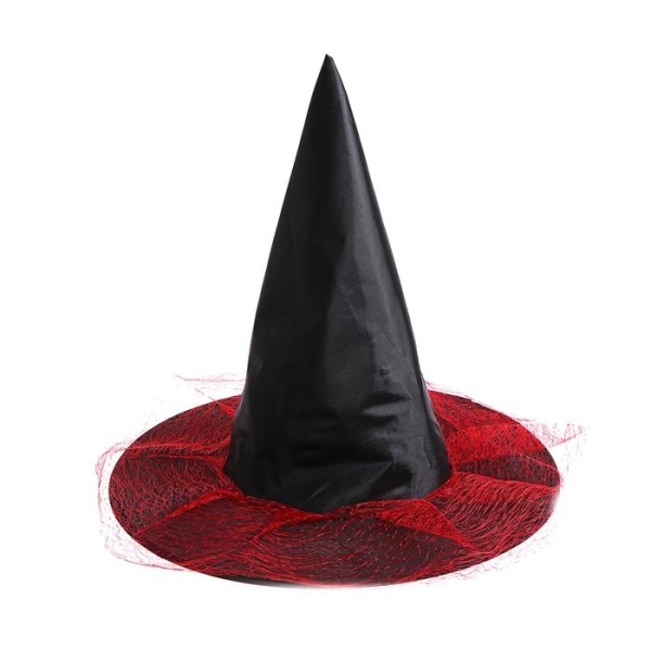 Карнавальная шляпа Ведьмочка, цвет красный - интернет-магазин карнавальных костюмов ВМАСКАХ.РФ