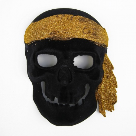 Карнавальная маска Пират, золотой - интернет-магазин карнавальных костюмов ВМАСКАХ.РФ