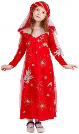 Карнавальный костюм детский Принцесса Изабелла красная - интернет-магазин карнавальных костюмов ВМАСКАХ.РФ