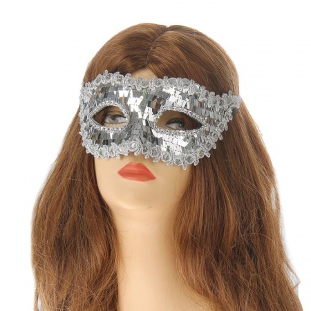 Карнавальная маска Венеция, цвет серебряный - интернет-магазин карнавальных костюмов ВМАСКАХ.РФ