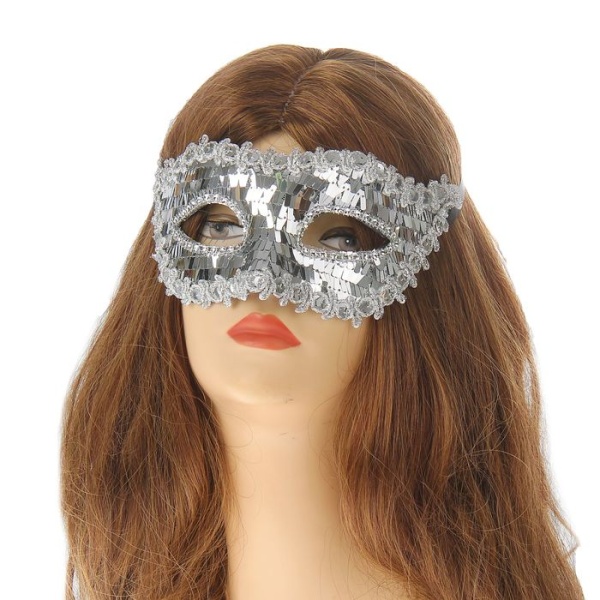 Карнавальная маска Венеция, цвет серебряный - интернет-магазин карнавальных костюмов ВМАСКАХ.РФ