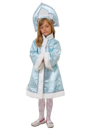 Карнавальный костюм детский Снегурочка девочка №1 голубая - интернет-магазин карнавальных костюмов ВМАСКАХ.РФ