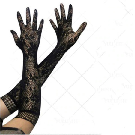 Перчатки элегантные кружевные черные взрослые - интернет-магазин карнавальных костюмов ВМАСКАХ.РФ