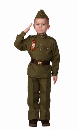 Карнавальный костюм Солдат зелёный - интернет-магазин карнавальных костюмов ВМАСКАХ.РФ