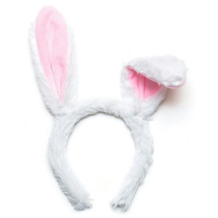 Ушки заяц белые с розовым - интернет-магазин карнавальных костюмов ВМАСКАХ.РФ
