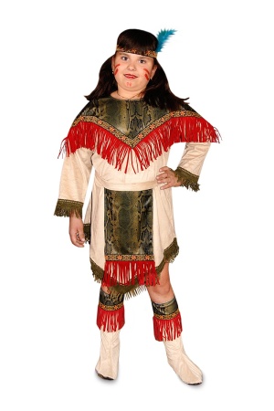 Карнавальный костюм детский Индеец - девочка - интернет-магазин карнавальных костюмов ВМАСКАХ.РФ