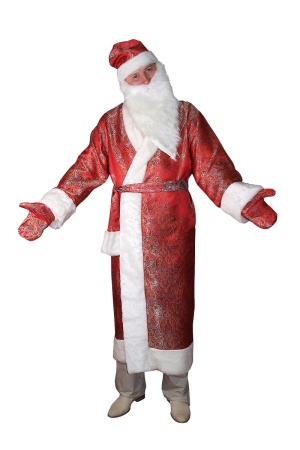 Карнавальный костюм взрослый Дед Мороз 3 парча - интернет-магазин карнавальных костюмов ВМАСКАХ.РФ