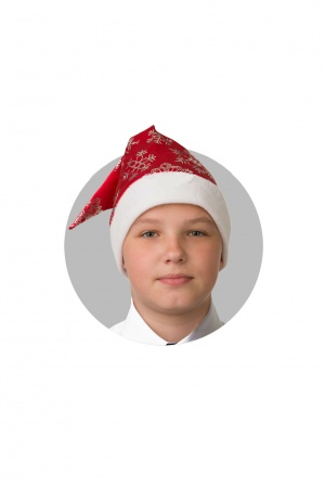 Колпак Красный со снежинками - интернет-магазин карнавальных костюмов ВМАСКАХ.РФ