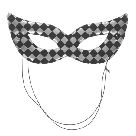 Карнавальная маска Загадка на резинке, цвет серебро - интернет-магазин карнавальных костюмов ВМАСКАХ.РФ