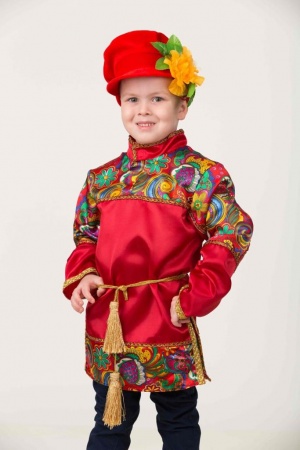 Русский народный костюм Емеля красный  - интернет-магазин карнавальных костюмов ВМАСКАХ.РФ