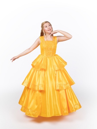 Костюм Принцессы в желтом платье, взрослое - интернет-магазин карнавальных костюмов ВМАСКАХ.РФ