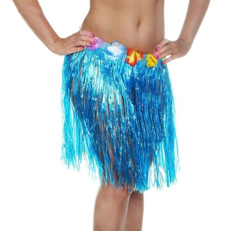 Гавайская юбка, цвет синий - интернет-магазин карнавальных костюмов ВМАСКАХ.РФ