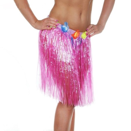 Гавайская юбка, цвет розовый - интернет-магазин карнавальных костюмов ВМАСКАХ.РФ