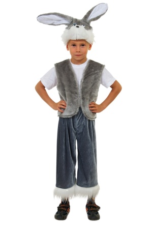 Карнавальный костюм детский Зайчик серый - интернет-магазин карнавальных костюмов ВМАСКАХ.РФ