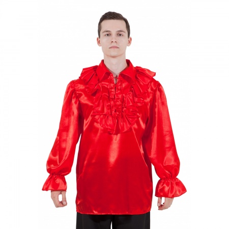 Пиратская рубашка красная взрослая - интернет-магазин карнавальных костюмов ВМАСКАХ.РФ