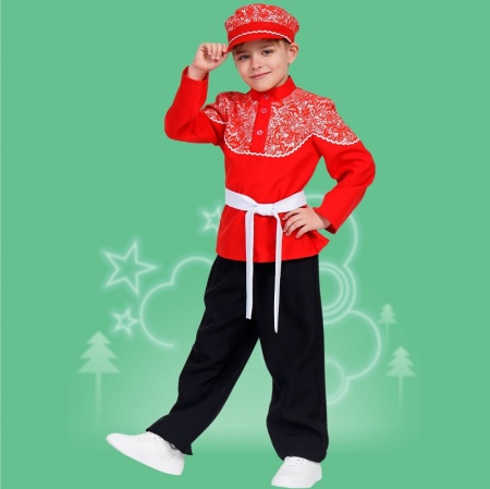 Карнавальный костюм детский Хороводный мальчик красный - интернет-магазин карнавальных костюмов ВМАСКАХ.РФ