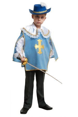 Карнавальный костюм детский Мушкетер-2 синий - интернет-магазин карнавальных костюмов ВМАСКАХ.РФ